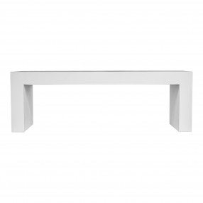 Moe's Home Collection Lazarus Outdoor Bench White - Front Angle
