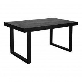 Moe's Home Collection Jedrik Outdoor Dining Table Small in Black - Front Side Angle