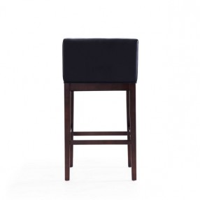 Manhattan Comfort Kingsley 38 in. Black and Dark Walnut Beech Wood Barstool Back