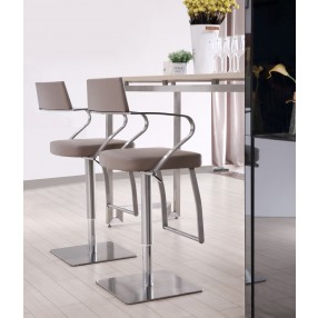 Whiteline Modern Living Zuri Barstool - Taupe - Lifestyle