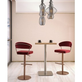 Whiteline Modern Living Nova Barstool in Red Velvet - Lifestyle