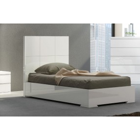 Whiteline Modern Living Anna Tin Bed in High Gloss White - Angled Lifestyle