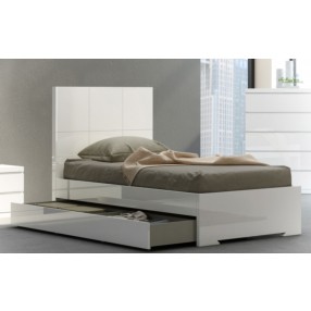 Whiteline Modern Living Anna Twin Bed Trundle In High Gloss White - Lifestyle