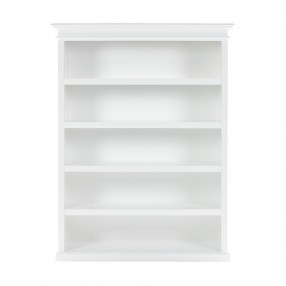 Nova Solo Halifax Bookcase with 5 Shelves - White - Front Angle