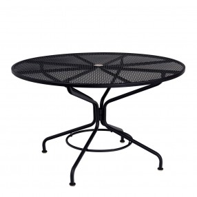 Woodard Café Series Textured Black Contract+ 48" Round Mesh Top Umbrella Table