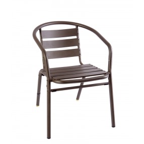 Capri Stacking Armchair - Powder Coated Aluminum - Bronze Gray