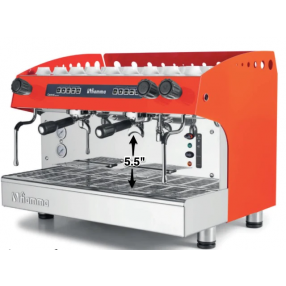 La Pavoni Fiamma "Caravel" 2 Group Direct Water Line Espresso Machine In Red - Angled