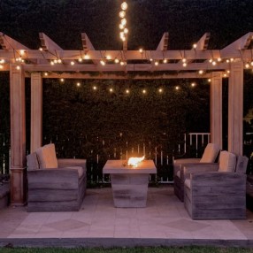 The Outdoor Plus Carson Wood Grain Fire Pit 