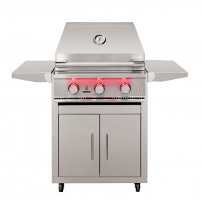 TrueFlame Deluxe Cart With Fold-Down Side Shelves - Cart with Grill