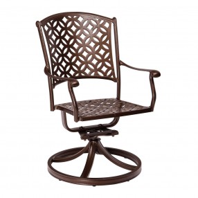 Woodard Casa Swivel Rocking Dining Armchair - Angled