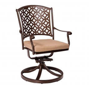 Woodard Casa Swivel Rocking Dining Armchair with Optional Seat Cushions