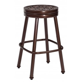 Woodard Casa Round Swivel Bar Stool - Angled