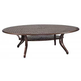 Woodard Casa Oval Dining Umbrella Table - Angled