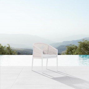 Azzurro Living Catalina Dining Chair With Polar Cushion - Lifestyle