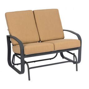 Woodard Cayman Isle Cushion Love Seat Glider - Angled