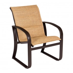 Woodard Cayman Isle Padded Sling Dining Armchair - Angled