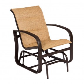 Woodard Cayman Isle Padded Sling Gliding Chair - Angled