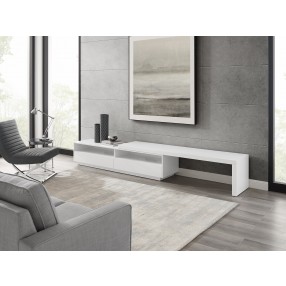 Casabianca CELINE Entertainment Center In White Matte Painted Top And Walnut Veneer Bottom Unit - Lifestyle