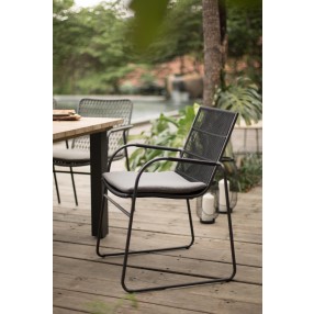 Azzurro Living Cebu Stackable Dining Chair With Graphite Cushion - Lifestye