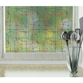 Odhams Press Transit Frosted Non-Adhesive Decorative Window Film - Privacy Cling Film