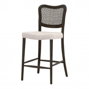 Essentials for Living Cela Counter Stool in Bisque, Matte Brown - Front Side Angle