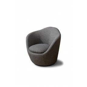 Stone Accent Chair in Dark Gray- Front view 1