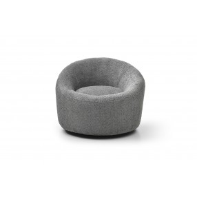 Perla Swivel Accent Chair in Dark Gray- Front view