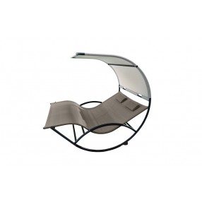 Double Chaise Rocker - Cocoa - White BG