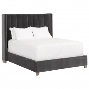 Essentials For Living Chandler Queen Bed in Dark Dove Natural Gray - Front Side Angle