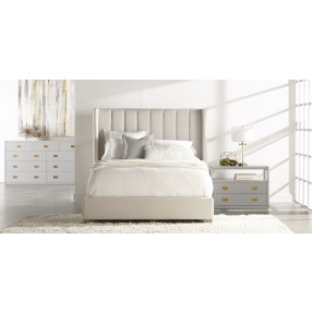 Essentials For Living Chandler Queen Bed in Cream Velvet - Lifestyle 2