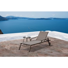 Whiteline Modern Living Bondi Outdoor Chaise Lounge in Aluminium Taupe Color - Lifestyle