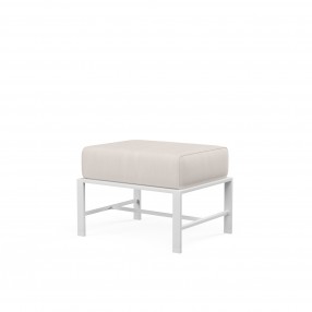 Bristol Ottoman in Canvas Natural w/ Self Welt - Front Side Angle