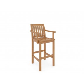Hi Teak Furniture Michele Teak Outdoor Bar Armchair - Angled