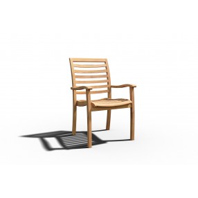  Hi Teak Furniture Mathieu Outdoor Teak Dining Stacking Armchair (Set of 4) - Angled