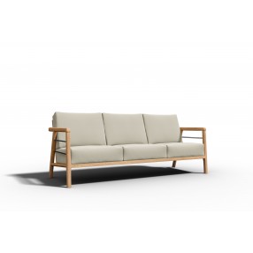 Hi Teak Furniture Daniele Sofa with Sunbrella Canvas Cushion - Angled