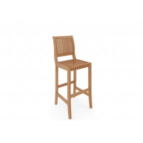 Hi Teak Furniture Clement Teak Outdoor Bar Chair - Angled