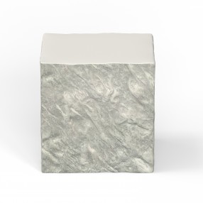 Sunset West Antique Stone End Table - Square in Front Angle