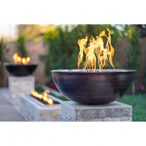 The Outdoor Plus 27" Sedona Hammered Copper Fire Bowl outdoor