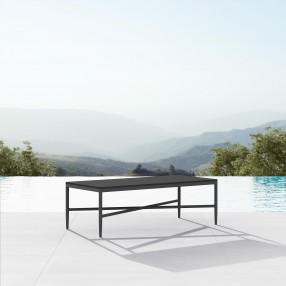 Azzurro Living Corsica Coffee Table With Matte Charcoal Aluminum Frame And Honed Absolute Black Marble - Lifestyle