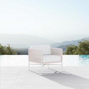 Azzurro Corsica Club Chair In Cloud Cushion - Lifestyle