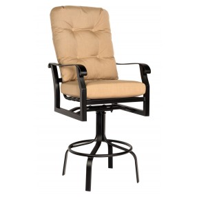 Woodard Cortland Cushion Swivel Bar Stool - Angled