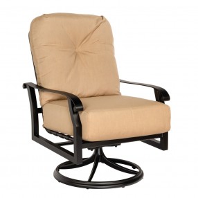 Woodard Cortland Cushion Swivel Rocking Lounge Chair - Angled