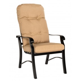 Woodard Cortland Cushion High Back Dining Arm Chair - Angled