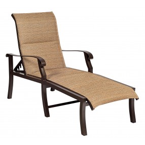 Woodard Cortland Padded Sling Adjustable Chaise Lounge
