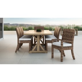 Havana Armless Dining Chair in Canvas Flax w/ Self Welt - Lifestyle