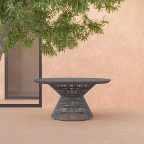 Azzurro Living Captiva Dining Table in Charcoal Frame - Lifestyle