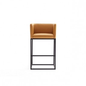 Manhattan Comfort Embassy 34 in. Metal Counter Height Bar Stool in Clay Front