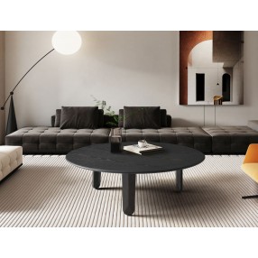 Whiteline Modern Living Luna Coffee Table In Oak Veneer Top Ans Solid Birch Base - Lifestyle