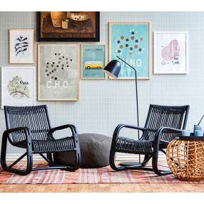 Cane-Line Curve Lounge Chair INDOOR Set - Black Colour 