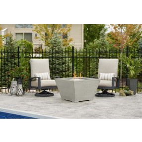 Outdoor Greatroom Company Cove Trapezoid Fire Table 2424 Burner - Lifestyle